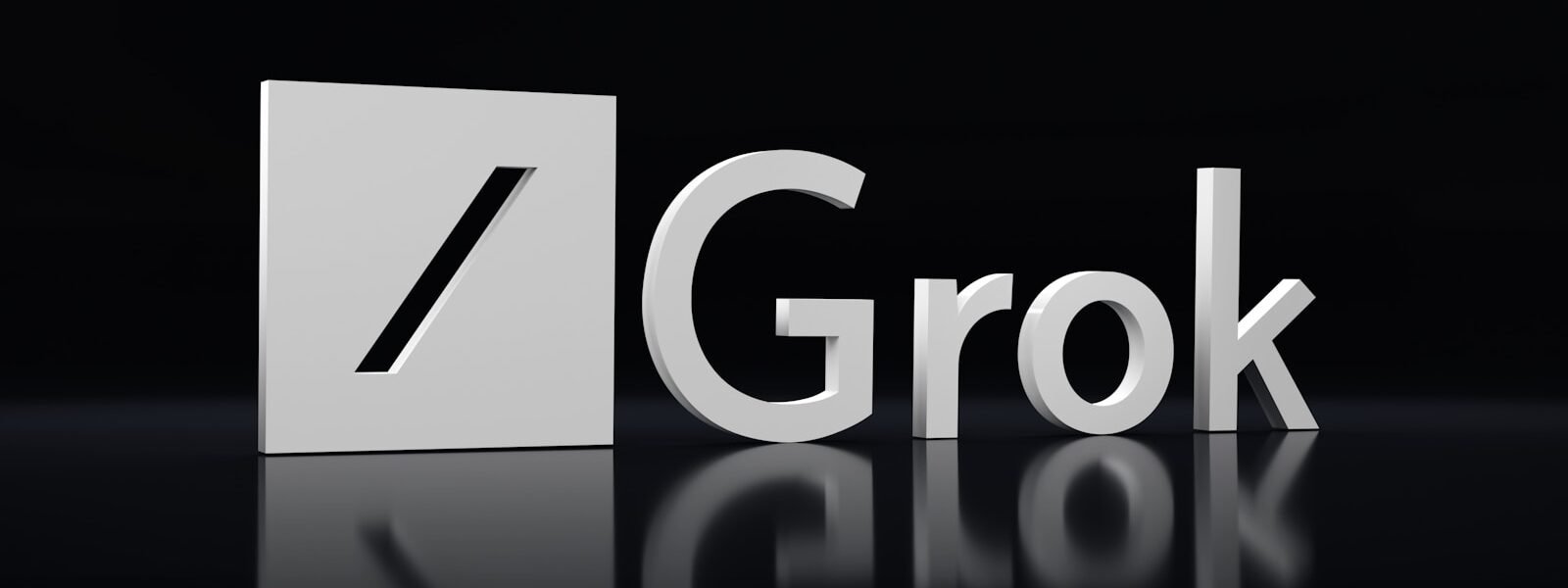 a black and white photo of the word grok