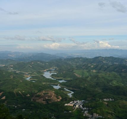 aerial view of verdant landscapes in guizhou province