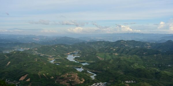 aerial view of verdant landscapes in guizhou province