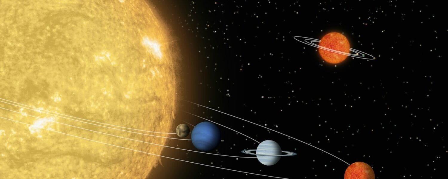 an artist's rendering of the solar system