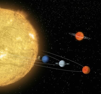 an artist's rendering of the solar system