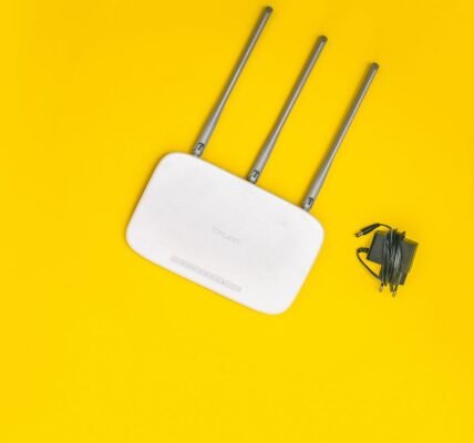 wifi router on yellow background
