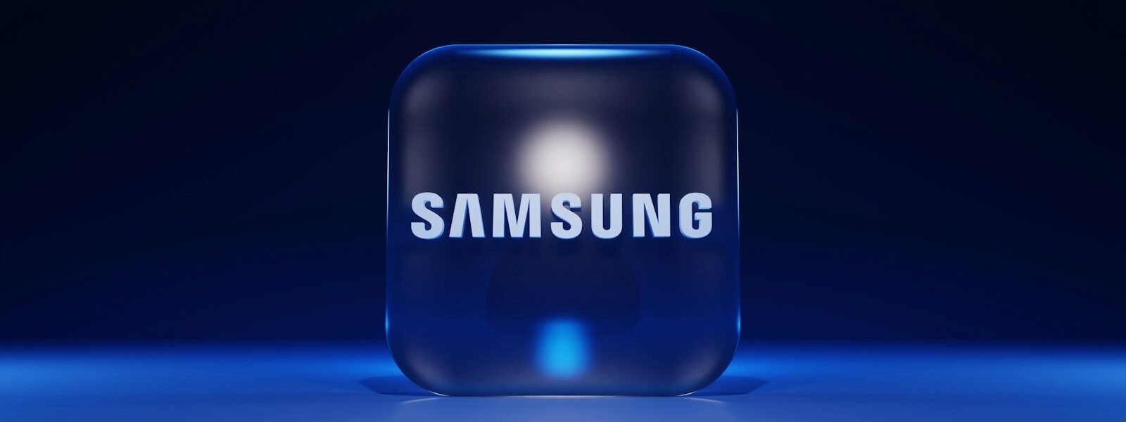 a blue cube with a white logo