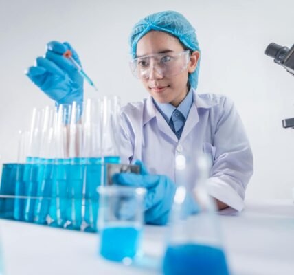 photo of female scientist working on laboratory