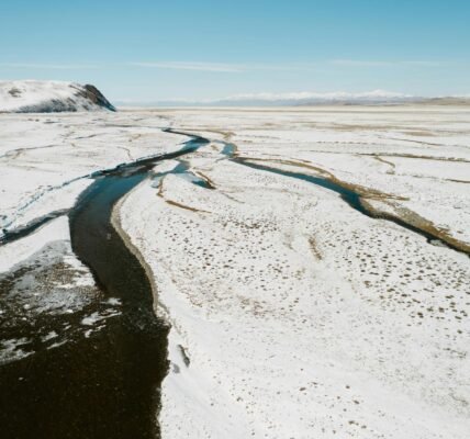 a majestic scenery of a snow covered landscape