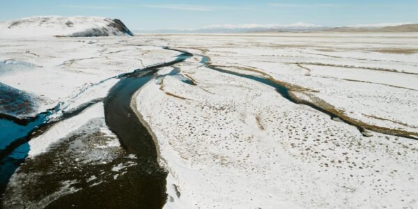 a majestic scenery of a snow covered landscape