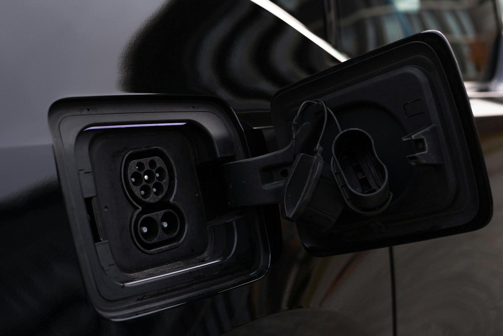 close up of car charging outlet