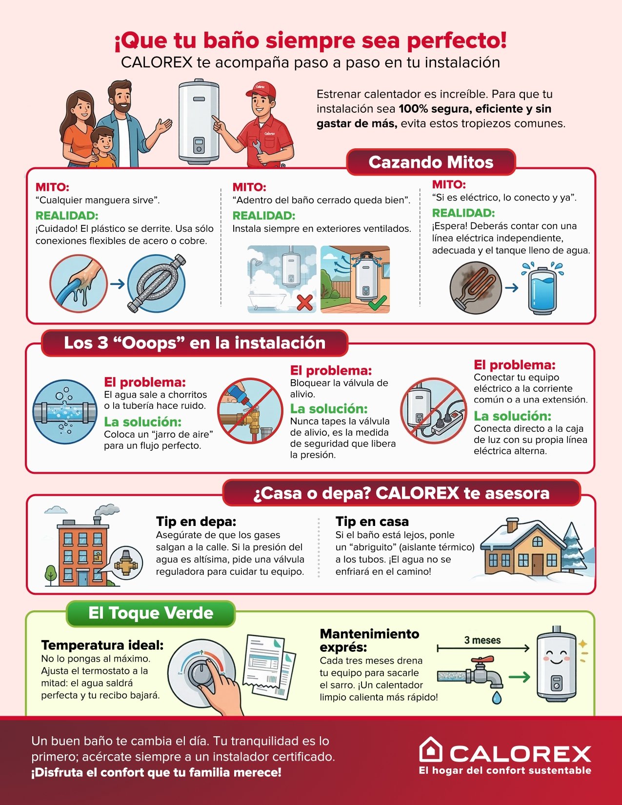 Mitos y errores que elevan el gasto al instalar un calentador, según Calorex