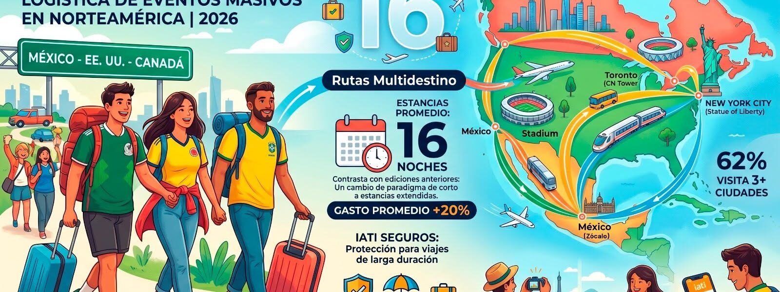 El fan latino ya no viaja solo por fútbol: estancias crecen hasta 16 noches en 2026