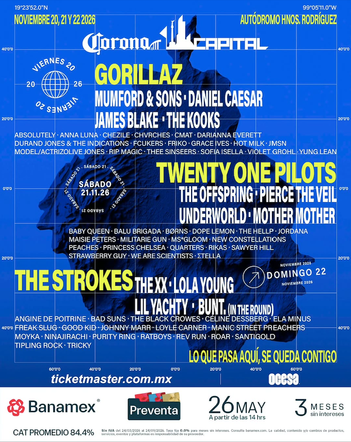 Concord en el corona capital 2026: the offspring, pierce the veil, militarie gun y fcukers