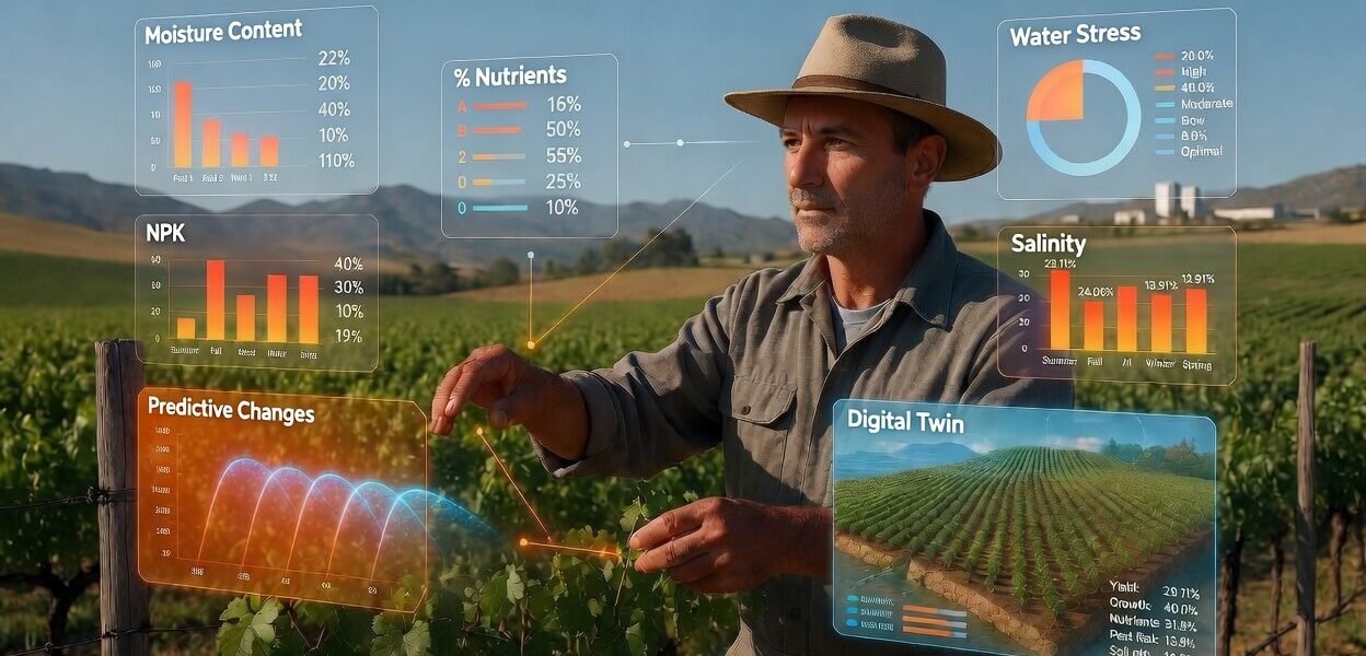 Gemelos digitales de cultivos: IA, IoT y conectividad en viñedos para la gestión eficiente del agua