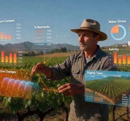 Gemelos digitales de cultivos: IA, IoT y conectividad en viñedos para la gestión eficiente del agua