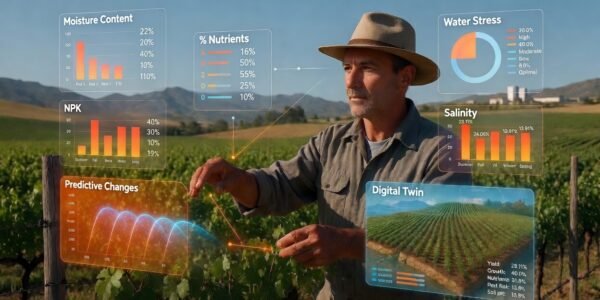 Gemelos digitales de cultivos: IA, IoT y conectividad en viñedos para la gestión eficiente del agua
