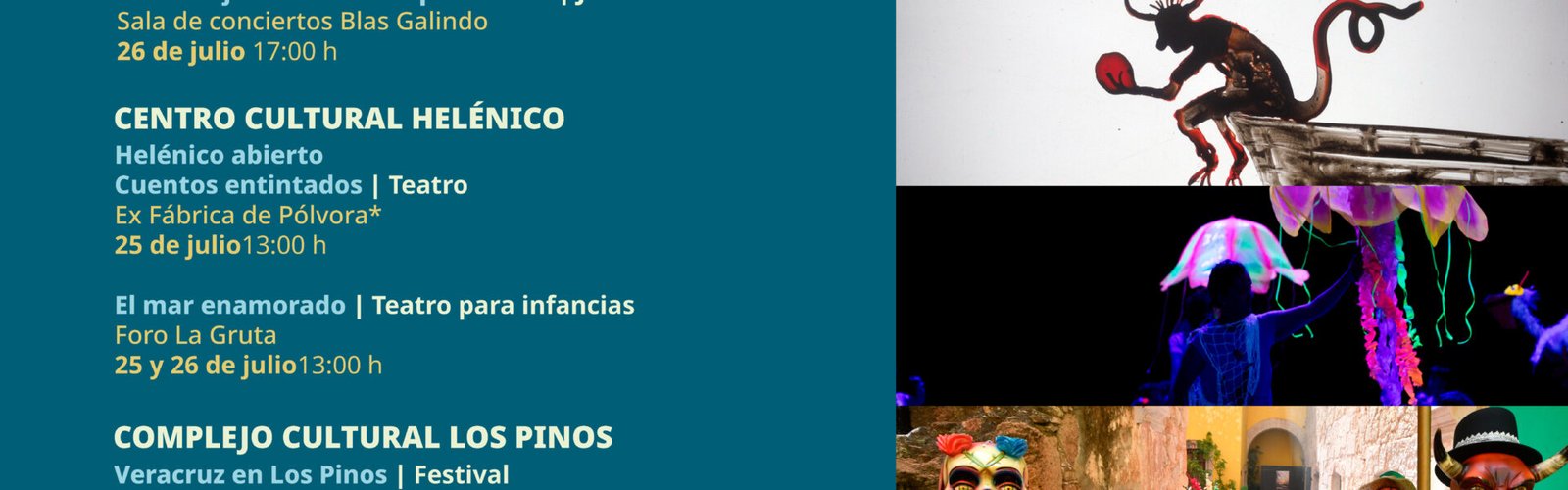 Amplia programación en recintos de la Secretaría de Cultura del Gobierno de México