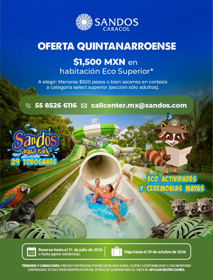 Sandos Hotels & Resorts lanza ofertas exclusivas para residentes de Quintana Roo en Riviera Maya y Cancún