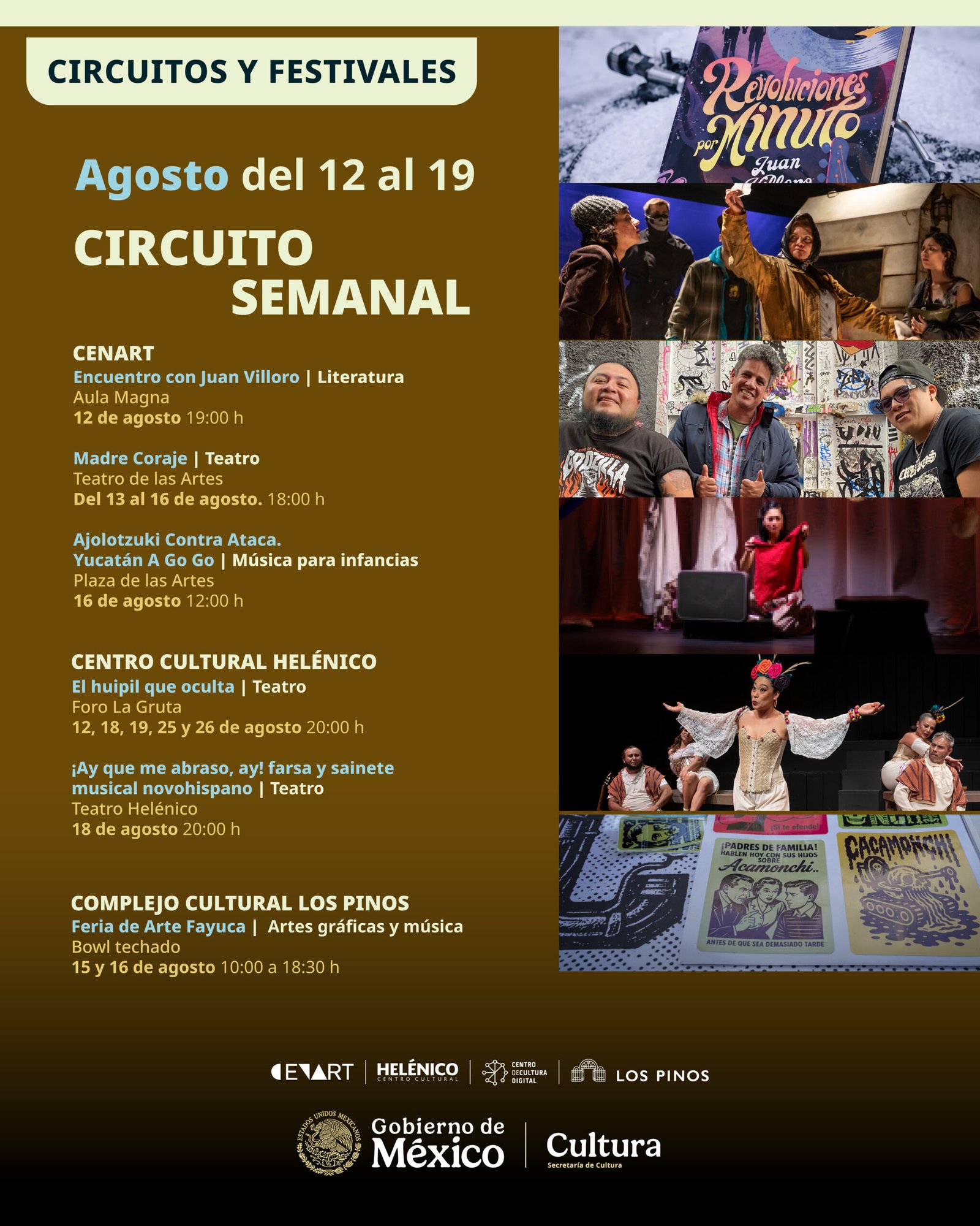 Diversa oferta cultural de teatro, literatura, música y arte urbano en recintos de la Ciudad de México