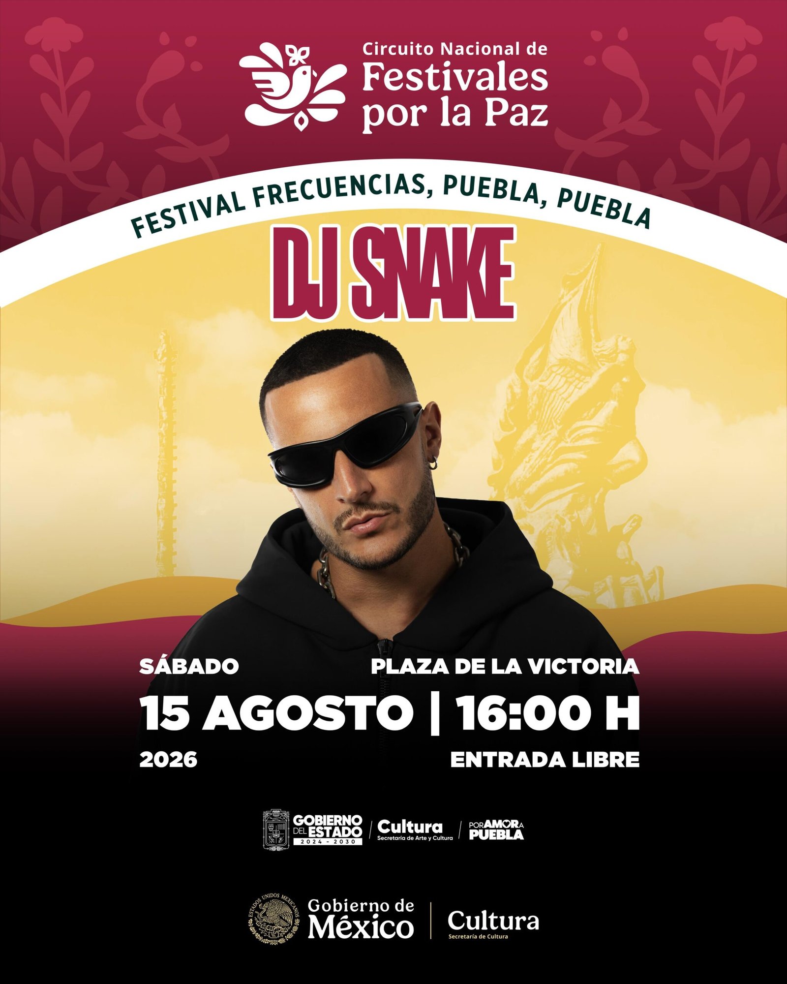 DJ Snake se presenta en Puebla como parte del Circuito Nacional de Festivales por la Paz
