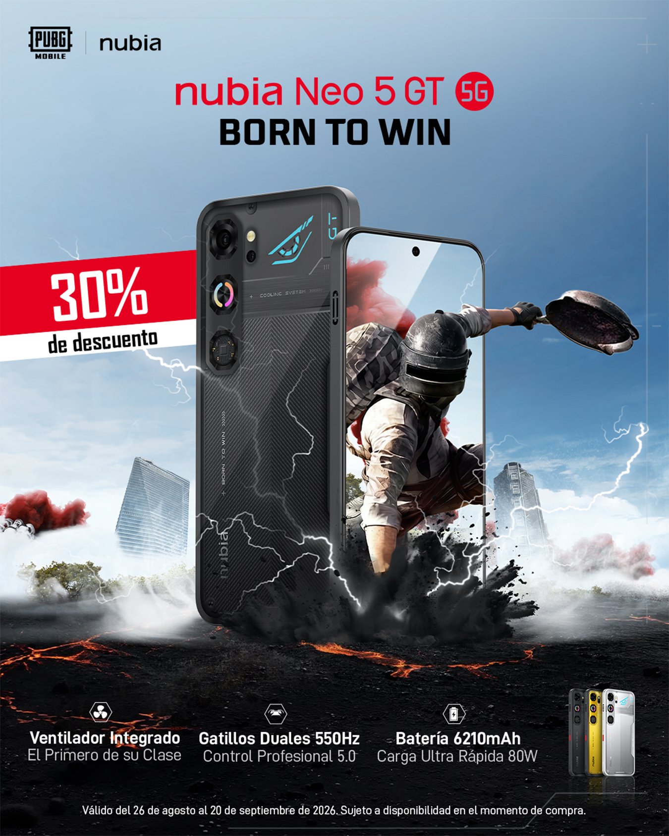 nubia presenta promoción del Neo 5 GT 5G en Amazon